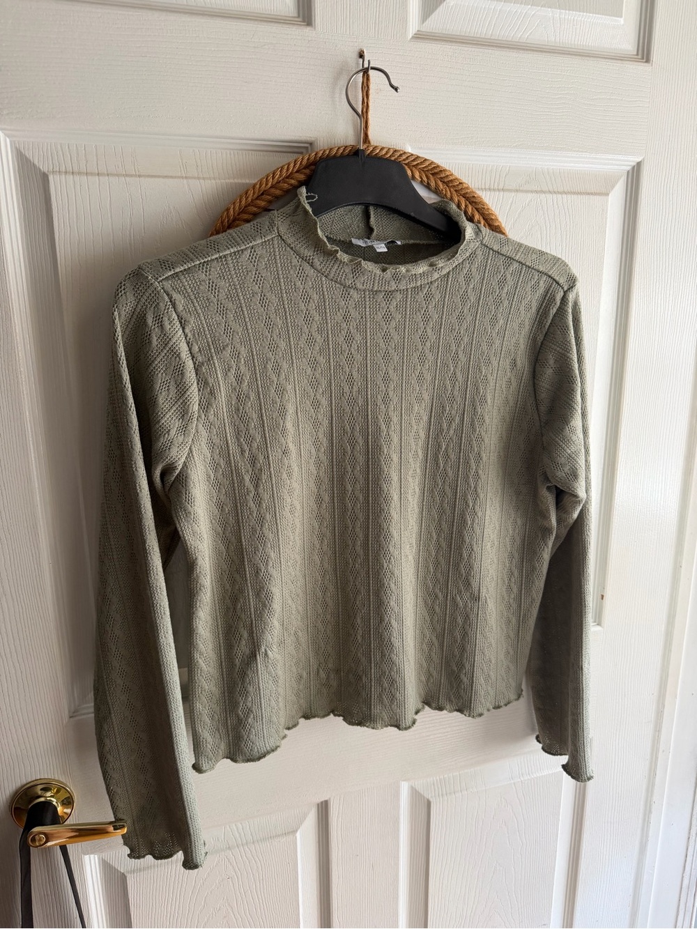 Light Olive Green Women's Knit Long-Sleeve Sweater